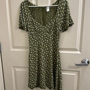 Cute Floral V Neck Dress